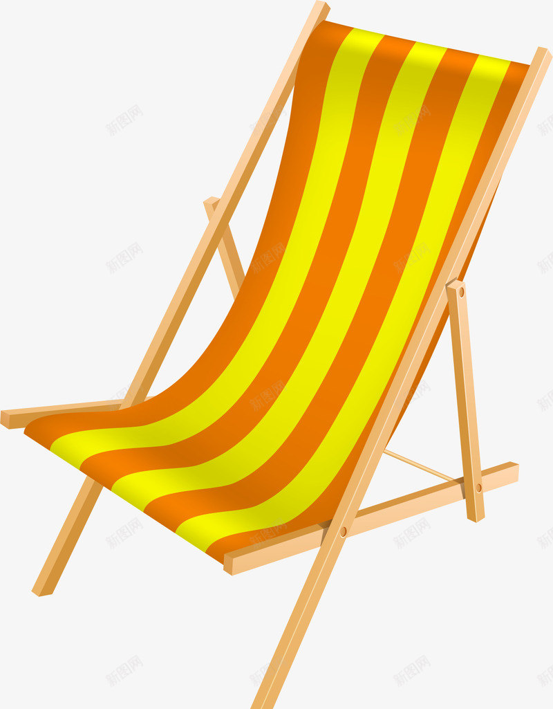黄色沙滩躺椅png免抠素材_88icon https://88icon.com 休闲 木质椅子 条纹躺椅 椅子 沙滩躺椅 黄色躺椅