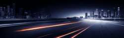 高速公路夜景高速公路上的橙光光效海报背景高清图片