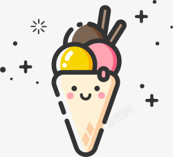 冰淇淋图标mbe风格卡通装饰冰淇淋图标矢量图高清图片