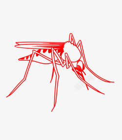 红色蚊子手绘简图素材