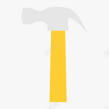 黄色扁平化锤子元素矢量图图标图标