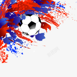 彩色创意笔触世界杯足球元素矢量图素材