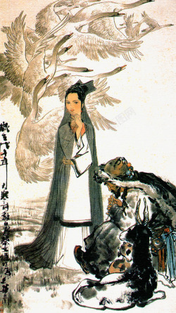 国画美女素材