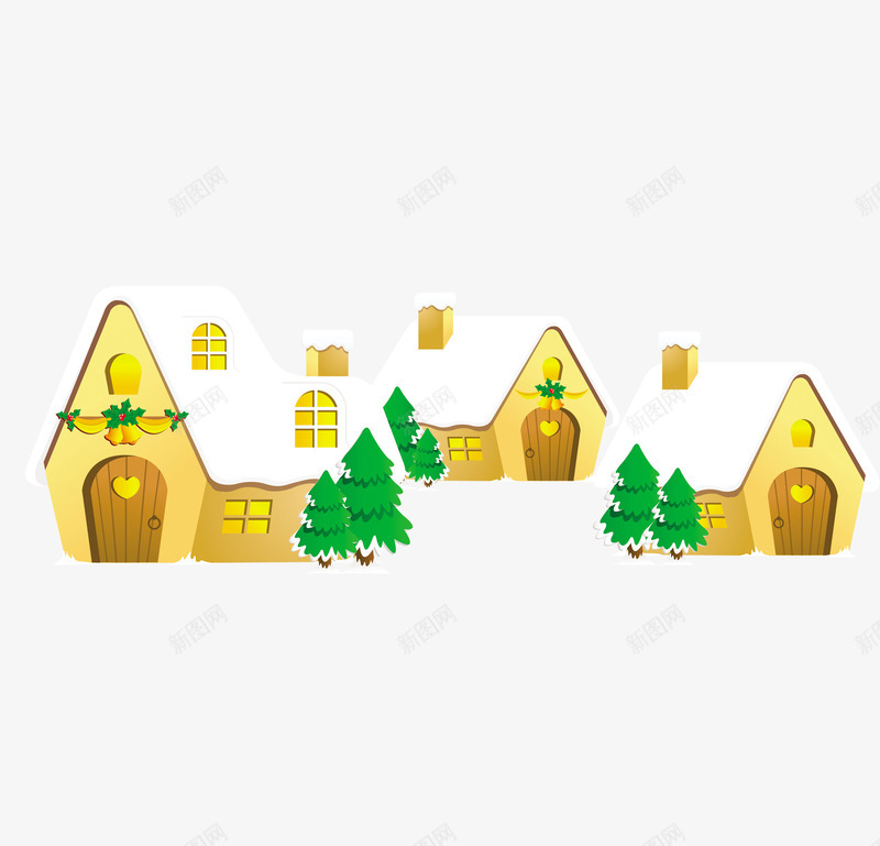 小雪屋png免抠素材_88icon https://88icon.com 房屋 雪 雪屋 黄色