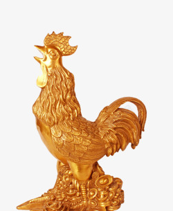 金色雕刻的鸡装饰素材