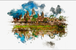 泰国风景图案背景效果素材