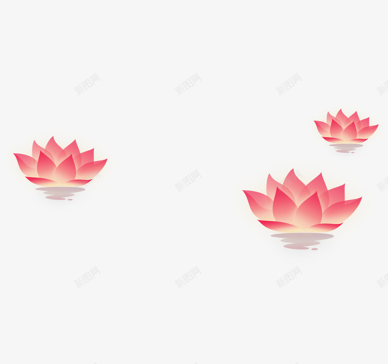 卡通荷花psd免抠素材_88icon https://88icon.com 中秋节 八月十五 手绘荷花 红色 花朵 荷花