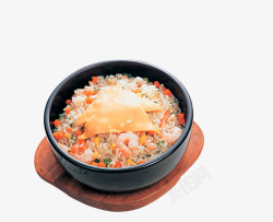 排骨萝卜饭石锅海鲜玉米胡萝卜蒸饭高清图片