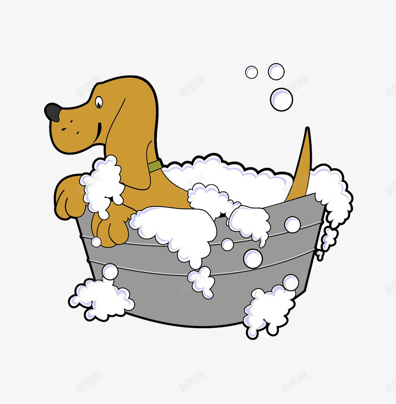 洗澡的小狗png免抠素材_88icon https://88icon.com PNG素材 小狗 泡沫 洗澡