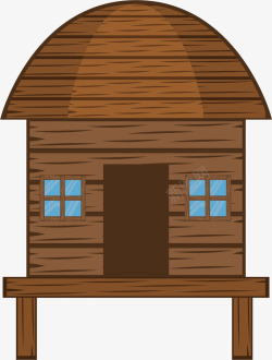 森林小屋圆顶木板屋高清图片