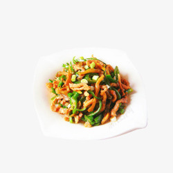 青椒丝榨菜肉丝食品餐饮素材