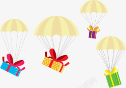 圣诞图库降落伞礼物盒子矢量图高清图片
