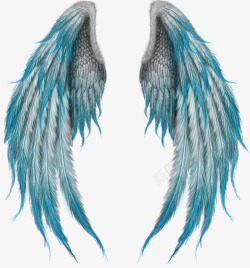 蓝色羽毛素材蓝色翅膀高清图片