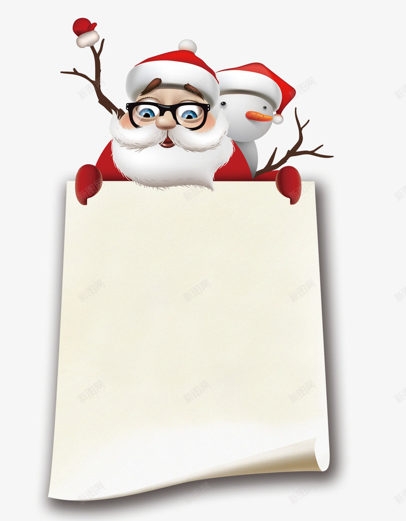拿着白色写字板的圣诞老人psd免抠素材_88icon https://88icon.com 冬季 卡通 圣诞老人 圣诞节 圣诞节老公公 手绘 白色背景板 红色 雪人