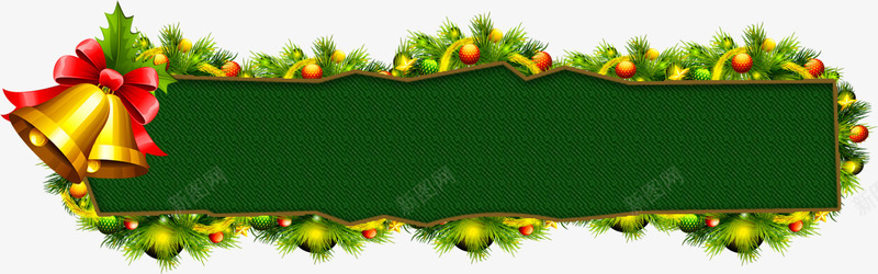 圣诞节绿色边框png免抠素材_88icon https://88icon.com 圣诞元素 圣诞节框子 按钮边框 绿色 边框 铃铛