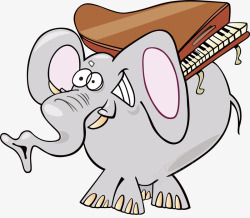大象背上的钢琴素材