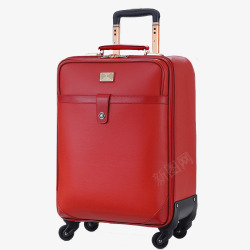 拉丝款行李箱大红色登机箱高清图片