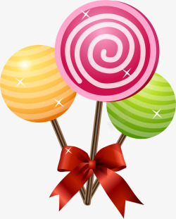 彩色的棒棒糖手绘彩绘糖果棒棒糖高清图片