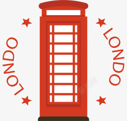 红色伦敦电话亭素材