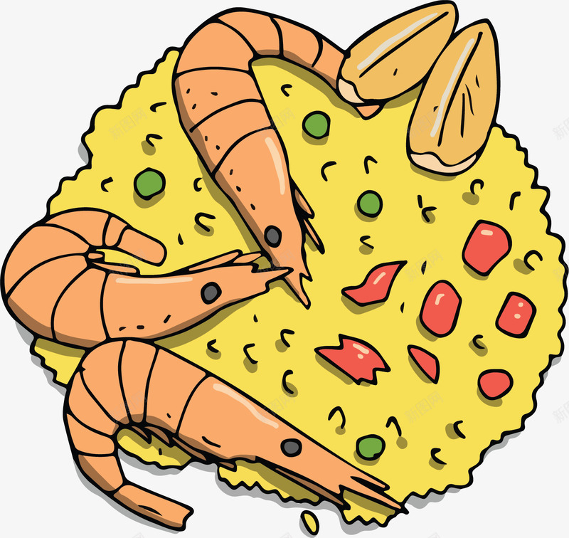 美食海鲜咖喱炒饭矢量图ai免抠素材_88icon https://88icon.com 咖喱炒饭 大虾 大虾炒饭 海鲜炒粉 炒饭 矢量png 矢量图