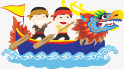 传统方中国亚洲赛龙舟矢量图素材