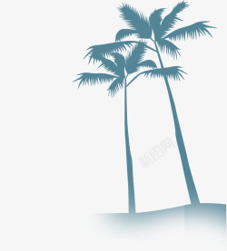 海边沙滩椰树素材