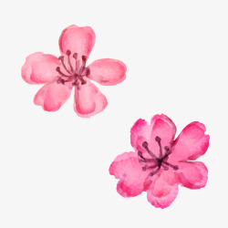 水彩桃花水彩花朵唯美春季樱花桃花矢量图高清图片