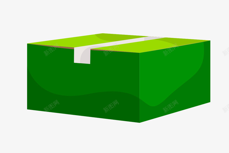盒子绿色渐变png免抠素材_88icon https://88icon.com 包装 方形 盒子 绿色