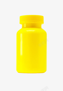黄色治愈罐子里的西药片实物素材