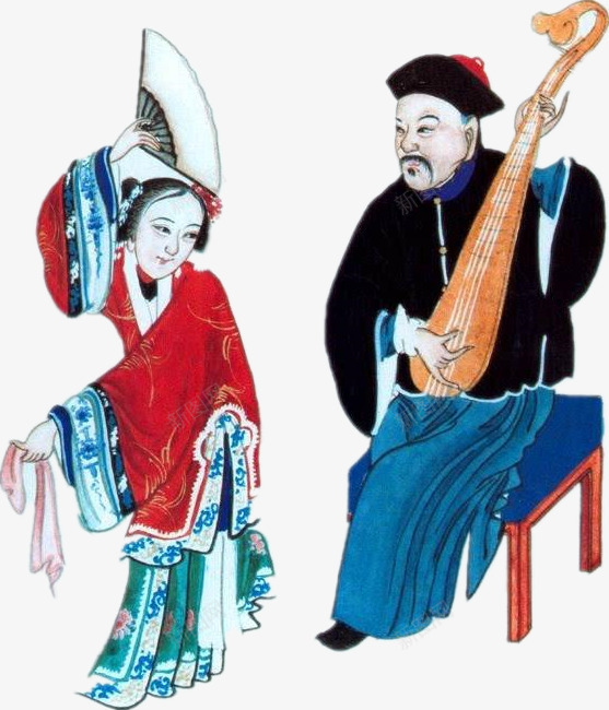 艺人表演技艺png免抠素材_88icon https://88icon.com 清代人物 琵琶 红色 艺人 表演 跳舞