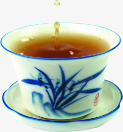 茶杯陶瓷青花瓷毛笔字素材