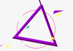 紫色三角创意圆形素材