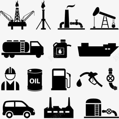 交通运输能源化工石油制造行业等图标图标