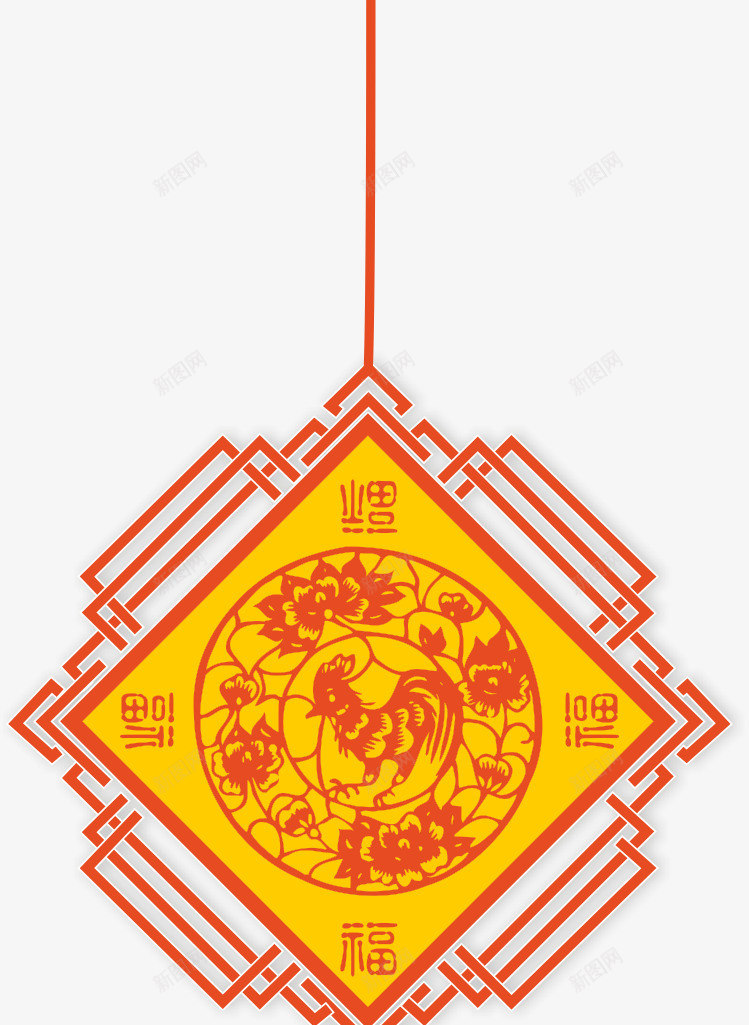 鸡年福字中国结透明NGpng免抠素材_88icon https://88icon.com 中国结 中国风 新年 福字 鸡年