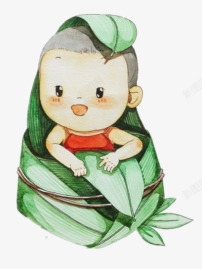 粽子小孩png免抠素材_88icon https://88icon.com 手绘 插画 装饰