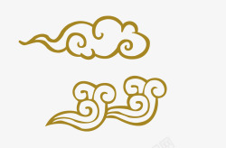 盾牌形状图案金色古典中国云高清图片