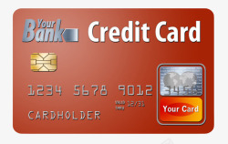 红色通用的银行信用卡素材