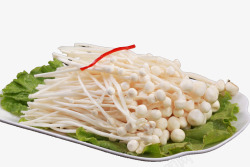 蘑菇菜品金针菇食材高清图片