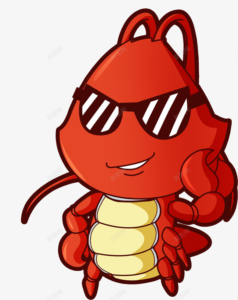 小龙虾png免抠素材_88icon https://88icon.com 可爱卡通 小龙虾 耍酷 龙虾