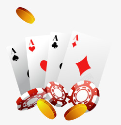 欧美棋牌元素扑克金币筹码高清图片