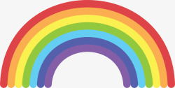 卡通彩虹标贴七色美丽卡通彩虹矢量图高清图片