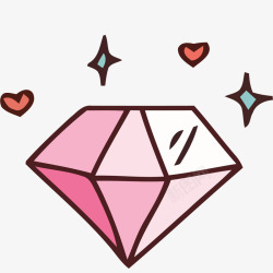 粉色钻石情人节装饰矢量图素材