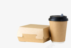 实物奶茶咖啡纸杯纸盒素材