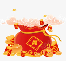 红包喜庆背景新年祝福福袋装饰高清图片