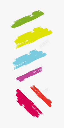 彩色条形水彩画笔痕迹高清图片