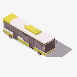 立体汽车绿色城市巴士矢量图素材