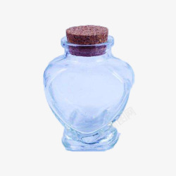 蓝玻璃心愿瓶软塞透明素材