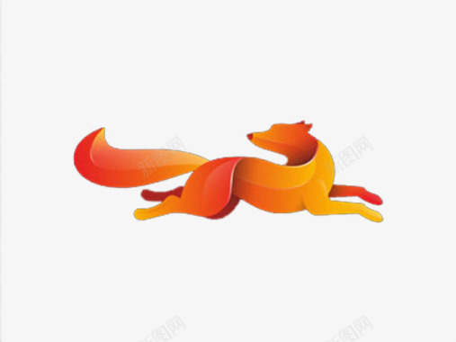 奔跑图标红橙色渐变动物奔跑图案图标图标