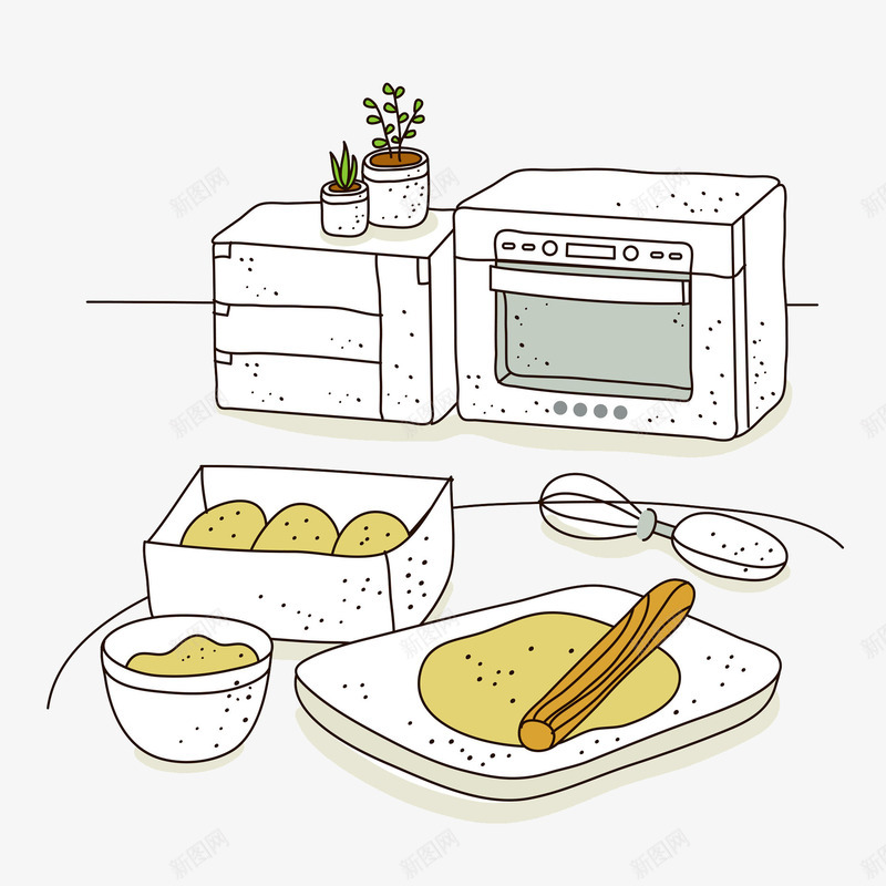 手绘微波炉擀面皮png免抠素材_88icon https://88icon.com 准备餐点 厨房 厨房用具 微波炉 擀面皮 水彩画 生活场景 生活用具 简笔画 面食食物