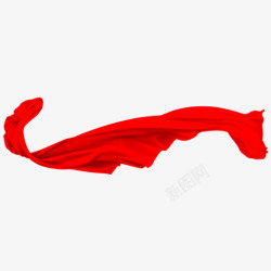 创意锯齿形旗子红色飘带随风飘动高清图片
